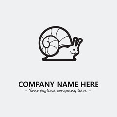 Snail illustration black and white for logo company vector image
