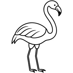 Minimalist Flamingo Line Art Vector