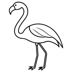 Minimalist Flamingo Line Art Vector
