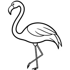 Minimalist Flamingo Line Art Vector