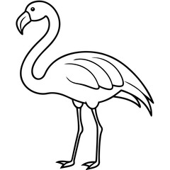 Minimalist Flamingo Line Art Vector