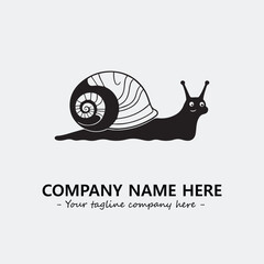Snail illustration black and white for logo company vector image
