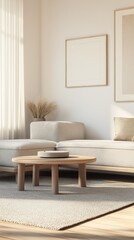 A blank banner in spacious living room with the elegant design.