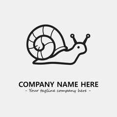 Snail illustration black and white for logo company vector image
