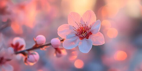 Soft Pink Blossom on Tree Branch | Spring Flower in Full Bloom
