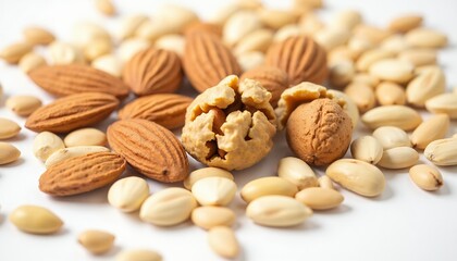 Obraz premium Assorted-Nuts-Almonds-Pili_Nuts-Healthy-Snack-Food