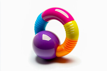 Baby Rattle Toy &ndash; Isolated on White Background