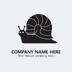 Snail illustration black and white for logo company vector image
