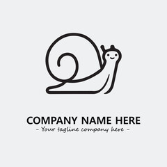 Snail illustration black and white for logo company vector image
