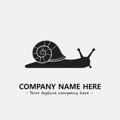 Snail illustration black and white for logo company vector image
