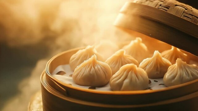 Chinese Xiao Long Bao or steamed dumplings	
