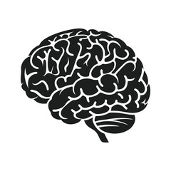 stylized human brain with bold line patterns