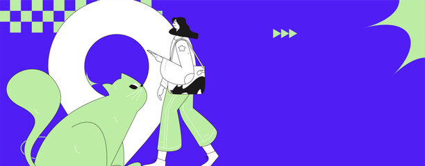 Holiday travel travel characters internet background vector hand drawn illustration
