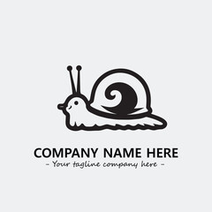 Snail illustration black and white for logo company vector image
