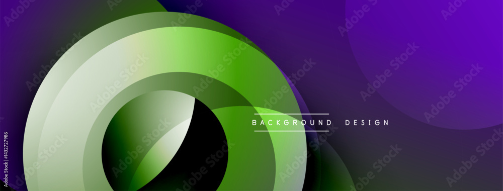 Poster abstract fluid shapes, vibrant green purple gradients. modern design element, smooth curves create d