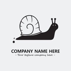 Snail illustration black and white for logo company vector image

