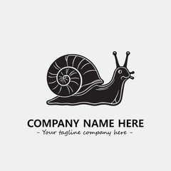 Snail illustration black and white for logo company vector image
