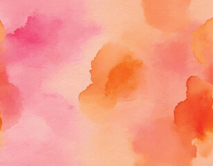 Pink and coral watercolour blurred stain. Artistic hand drawn creative background