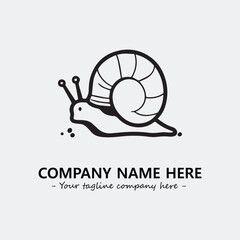 Snail illustration black and white for logo company vector image
