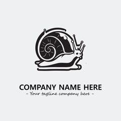 Snail illustration black and white for logo company vector image
