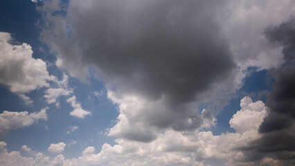 Fototapeta premium Dark sky with stormy clouds. Dramatic sky rain,Dark clouds before a thunder-storm,clouds before rain