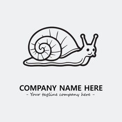 Snail illustration black and white for logo company vector image
