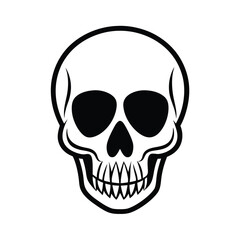 Skull Outline Icon Vector Illustration