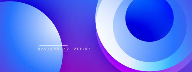 Abstract blue gradient circles overlap. Modern design, smooth transitions, vibrant colors create dynamic visual effect.