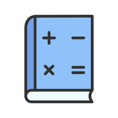 Obraz premium Maths Book icon vector image. Suitable for mobile apps, web apps and print media.