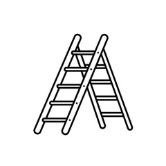Step ladder icon in outline vector style