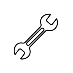 Double open-end wrench icon in outline vector style