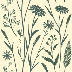 Scattered Hand-Drawn Wildflower Bouquet Design