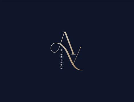 Unique ay luxury minimalist lettering typo, ya royal brand logo design