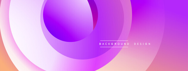 Abstract fluid shapes, vibrant purple hues blend into orange tones. Modern design creates smooth gradient effect.