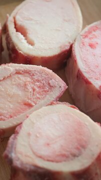 Cooking marrow bones for a flavorful broth in the kitchen