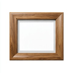 Wooden frame with space inside on white background