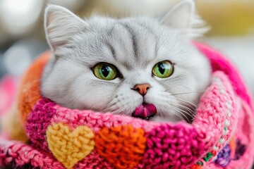 A red fluffy kitten in a knitted scarf against the background of falling leaves in the autumn garden ,A beautiful young purebred Ragdoll kitten sits on an orange background
