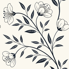 Clean Seamless Wall Pattern with Continuous Single Line Design