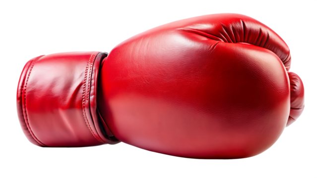 red boxing glove isolated on white background PNG. GENERATIVE AI