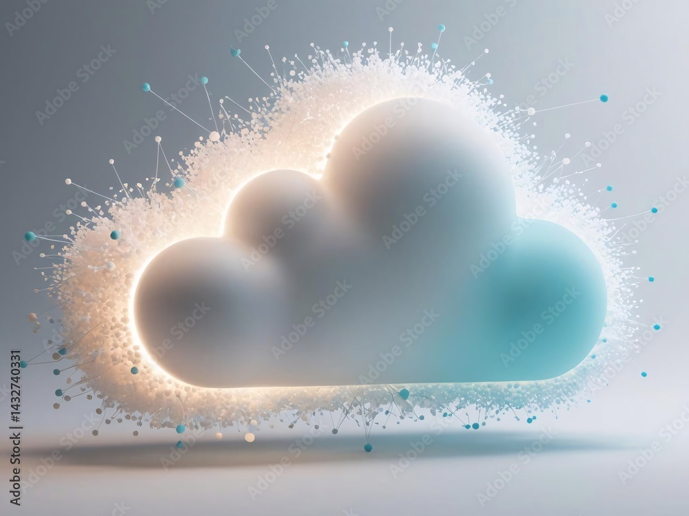 Poster abstract cloud computing data network connection