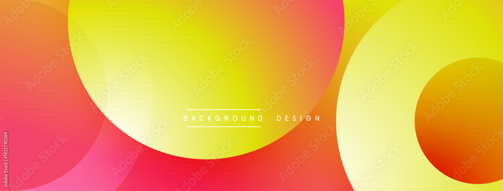 Poster Abstract colorful background. Overlapping circles create vibrant gradient effect. Modern design suitable for various projects.