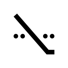 Diagonal line intersecting with four circles arranged in two pairs on a white background design art