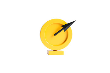 Transparent background yellow arrow button symbol pointing to the right