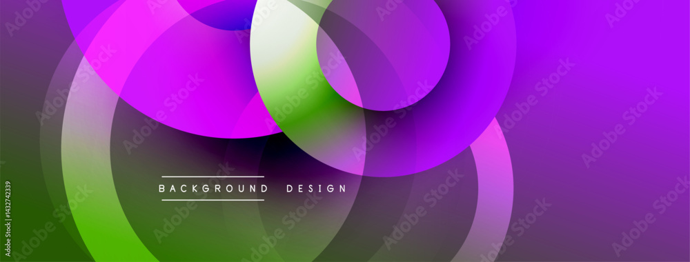 Aufkleber abstract vibrant circles overlap. gradient colors create modern design. smooth transitions, dynamic 