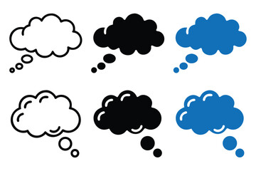 Cloud Icons with Bubble Vector Illustration.