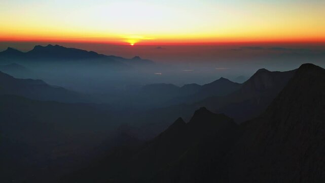 Kolukkumalai Sunrise View Point Kerla Munnar drone footage landscape
