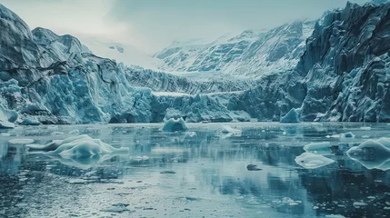 Fleecedeken met foto Melting glaciers with exposed rocky landscapes. © Shankar