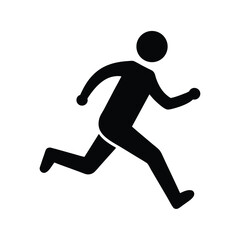 Simple Running Footballer Sportsman Icon Illustration