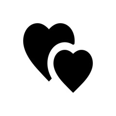 Two overlapping black hearts symbolizing love and affection in a simple and minimalist design style image