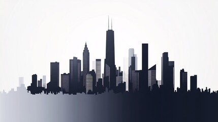 Fototapeta premium Chicago Skyline: A Monochromatic Urban Landscape